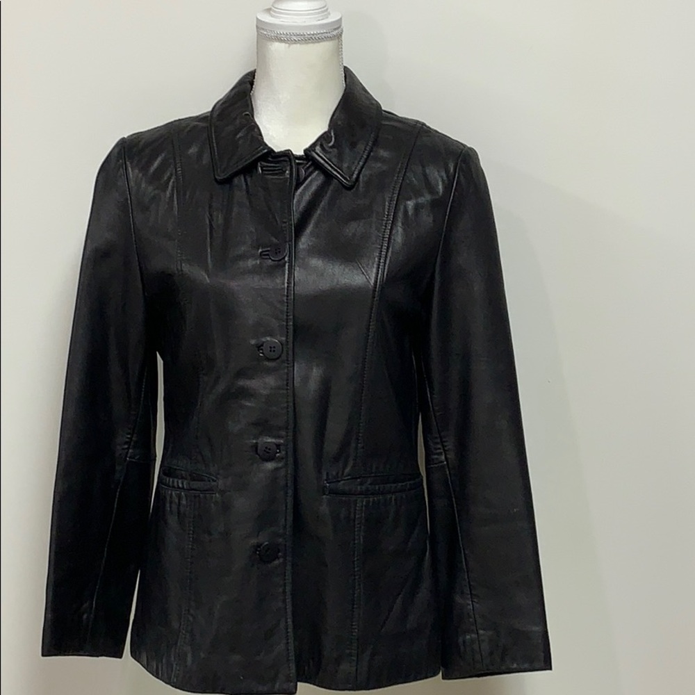 Black leather jacket
